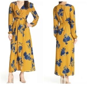 NWT CHELSEA28 Faux Wrap Floral Print Maxi Dress Size XS
